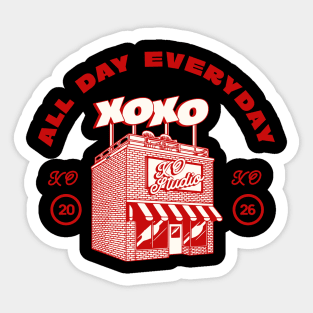 All Day Everyday XOXO T-Shirt | Vintage Studio Design Tee | Retro Urban Streetwear | KO Studio Graphic Tee | Y2K Aesthetic Shirt Sticker
